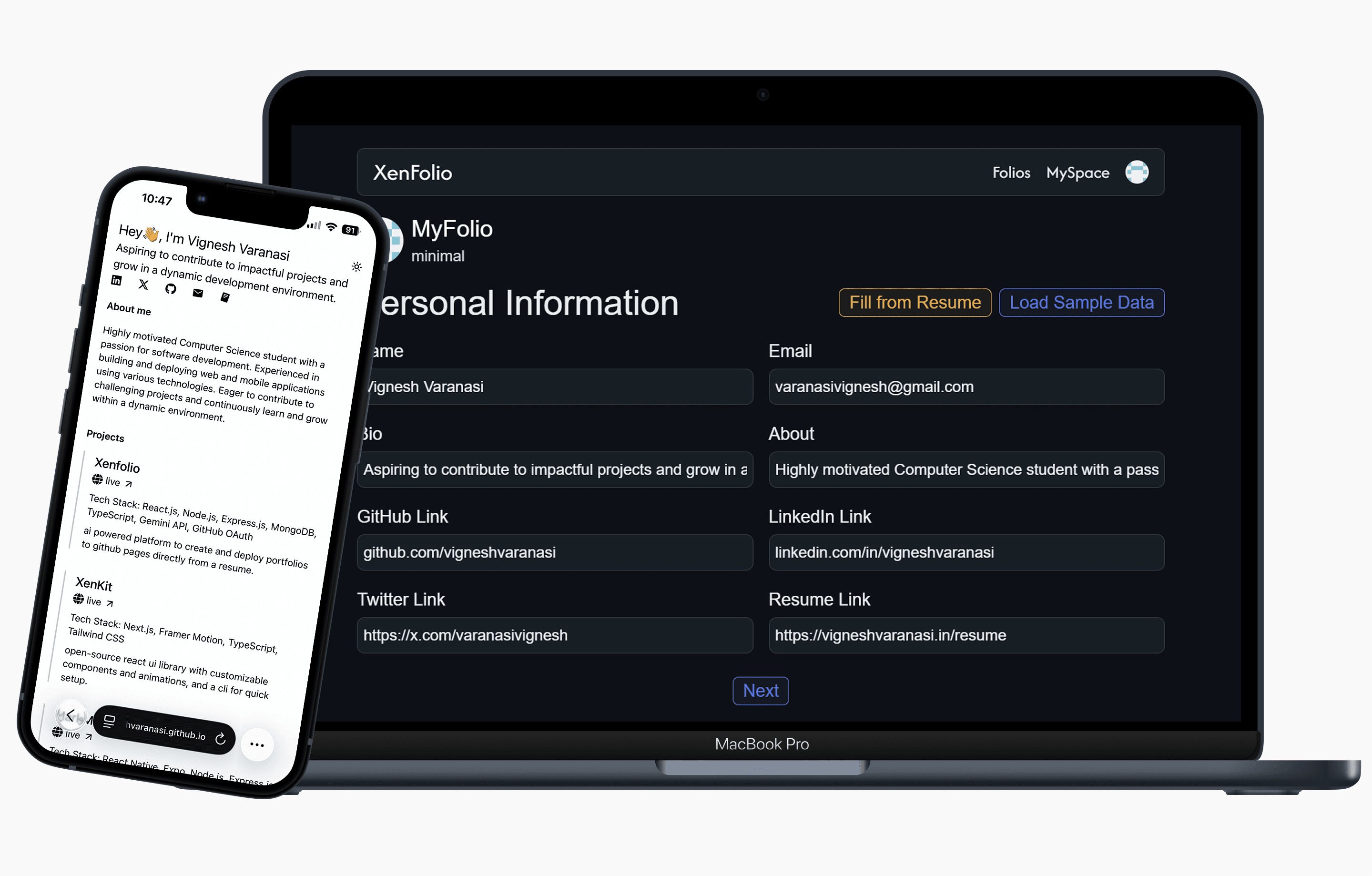 Xenfolio preview